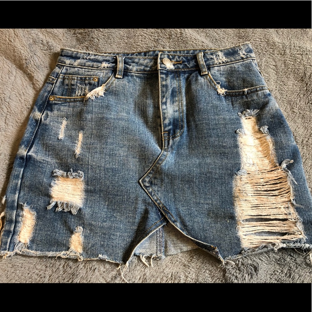 Etophe Studios Womens Medium Denim Jean Skirt Blue